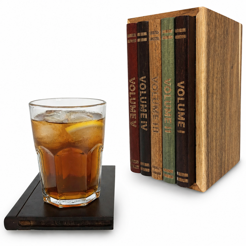 Handmade Book Coaster Set