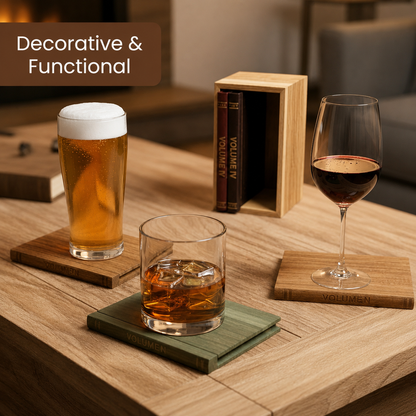 Handmade Book Coaster Set